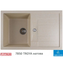 Гранитная кухонная мойка Platinum 7850 TROYA матовая Песок