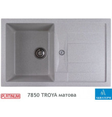 Гранітна кухонна мийка Platinum 7850 TROYA матова Топаз