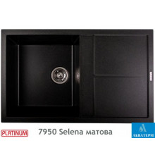 Гранітна кухонна мийка Platinum 7950 Selena матова Чорна Gold