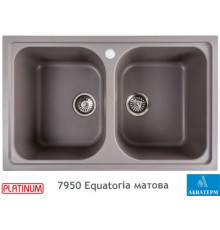 Гранітна кухонна мийка з двома чашами Platinum 7950 Equatoria матова Дюна