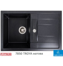 Гранітна кухонна мийка Platinum 7850 TROYA матова Карбон