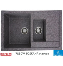 Гранитная кухонная мойка Platinum 7850W TOSKANA матовая Микс