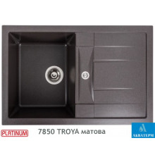 Гранітна кухонна мийка Platinum 7850 TROYA матова Гренадін