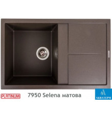 Гранітна кухонна мийка Platinum 7950 Selena матова Темна скеля