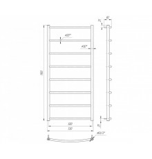 Полотенцесушитель ТМ Марио Классик НР 1100х530/500