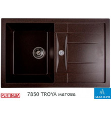 Гранітна кухонна мийка Platinum 7850 TROYA матова Шоколад