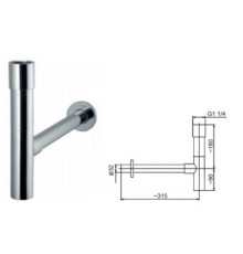 Сифон металевий нікельований Циліндр (подовжений) Armatura  600-001-00