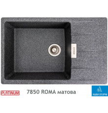 Гранітна кухонна мийка Platinum 7850 ROMA матова Графіт