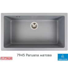 Гранітна кухонна мийка Platinum 7945 Paruana матова Сірий металік