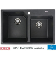 Гранітна кухонна мийка Platinum 7850 HARMONY матова Антрацит