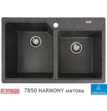 Гранітна кухонна мийка Platinum 7850 HARMONY матова Графіт