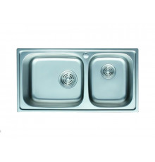 Мийка Cristal Frant Plus 820x450x190 врізна прямокутна 2-на Decor UA5109 ZS