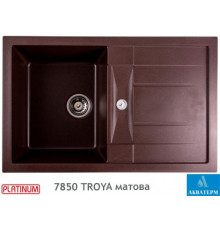 Гранітна кухонна мийка Platinum 7850 TROYA матова Мокко