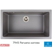 Гранітна кухонна мийка Platinum 7945 Paruana матова Сірий мусон