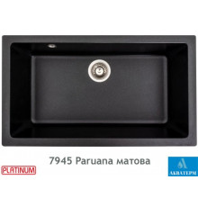 Гранітна кухонна мийка Platinum 7945 Paruana матова Чорний металік