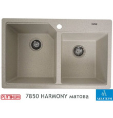 Гранітна кухонна мийка Platinum 7850 HARMONY матова Топаз