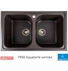 Гранітна кухонна мийка з двома чашами Platinum 7950 Equatoria матовий Гренадін