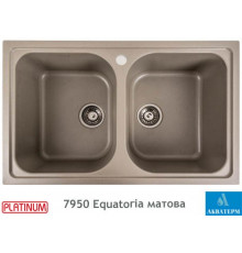 Гранітна кухонна мийка з двома чашами Platinum 7950 Equatoria матовий Титан