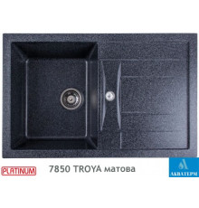 Гранитная кухонная мойка Platinum 7850 TROYA матовая Графит