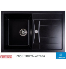 Гранітна кухонна мийка Platinum 7850 TROYA матова Чорний металік