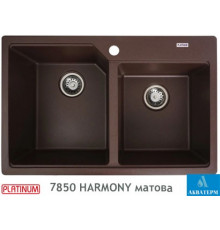 Гранітна кухонна мийка Platinum 7850 HARMONY матова Мокко