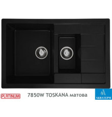 Гранитная кухонная мойка Platinum 7850W TOSKANA матовая Черная