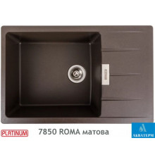 Гранітна кухонна мийка Platinum 7850 ROMA матова Темна скеля