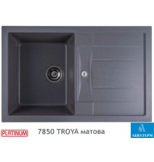 Гранитная кухонная мойка Platinum 7850 TROYA матовая Серый мусон